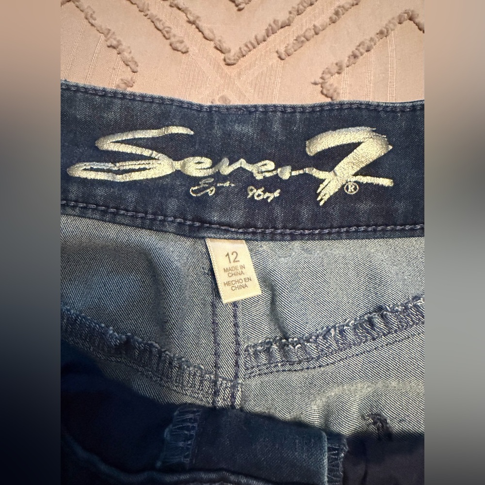 Seven7 Dark Blue Straight Leg Women's Jeans - Picture 2 of 3